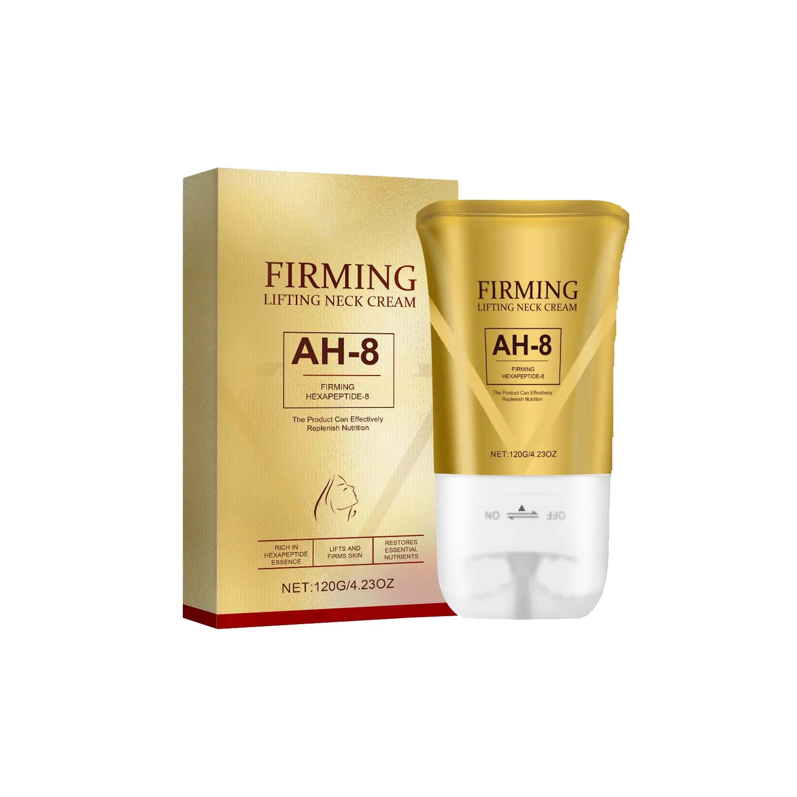 Tighten Skin Care Set Deep Hydration Face Massager Reduce Fine Lines Electric Eye Cream AH-8 Firming Neck Cream with Roller 120g