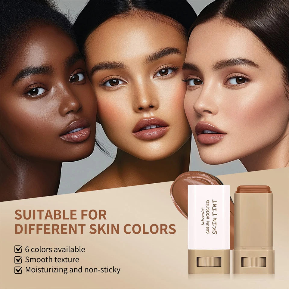 Skin Tint Foundation Stick Moisturizing & Non-Sticky Concealer Base Foundation Boosted Smooth Makeup Stick Woman Cosmetics