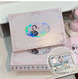 NICEKEY Pink Ballet Makeup Sets Include 4 Lip Mud,1 Blush,1 Pressed Powder,1 Eyes Palette,1 Contour Palette With Necklace Gift