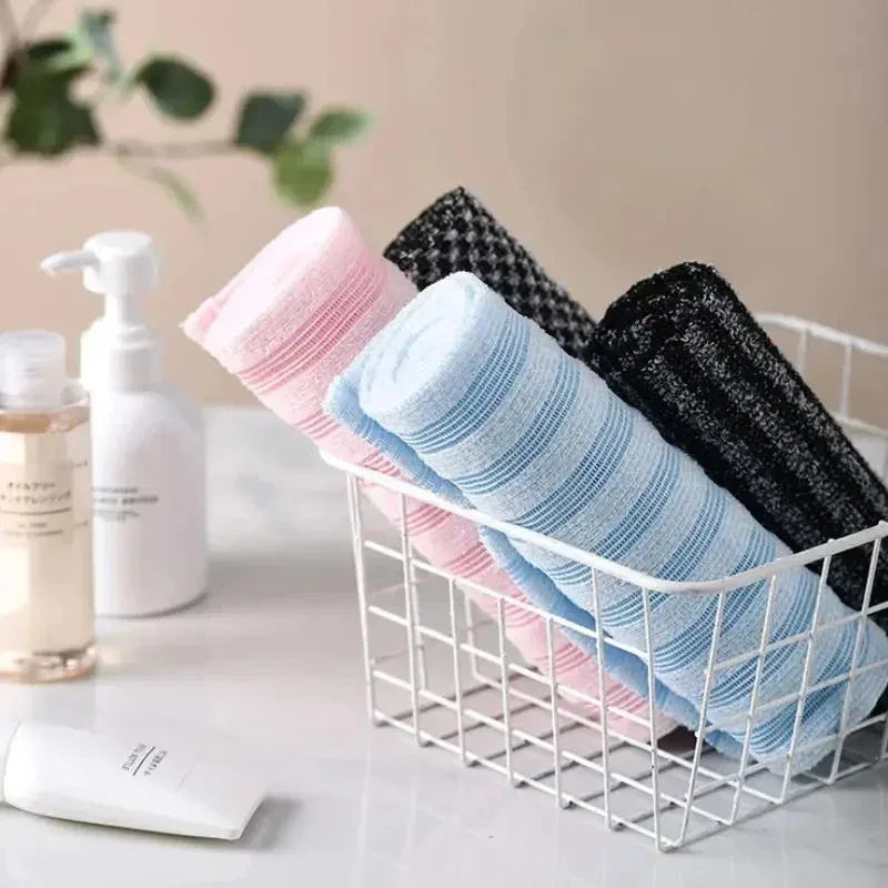Ultra-Long Exfoliating Back Towel with Silver Ions, Antibacterial, Multifunctional for Shower, Bath, Abundant Foam