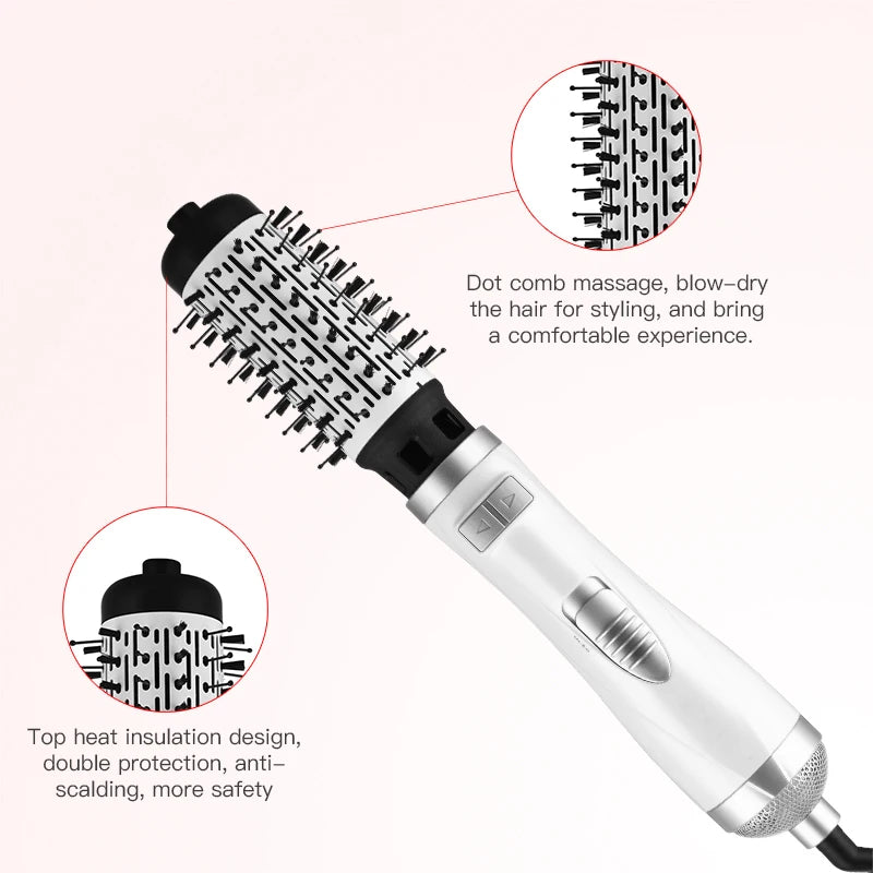 3 in 1 Round Rotating Volumizer Styler Rotating Hair Brush Automatic Rotating Styler Ionic Hair Brush hot air Dryer