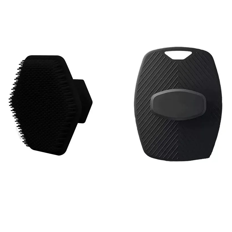 Exfoliating Silicone Brush Cleanser No Slip Handle Body Scrubber Cleans and Massages Skin Bathroom Accessories Bath Brush