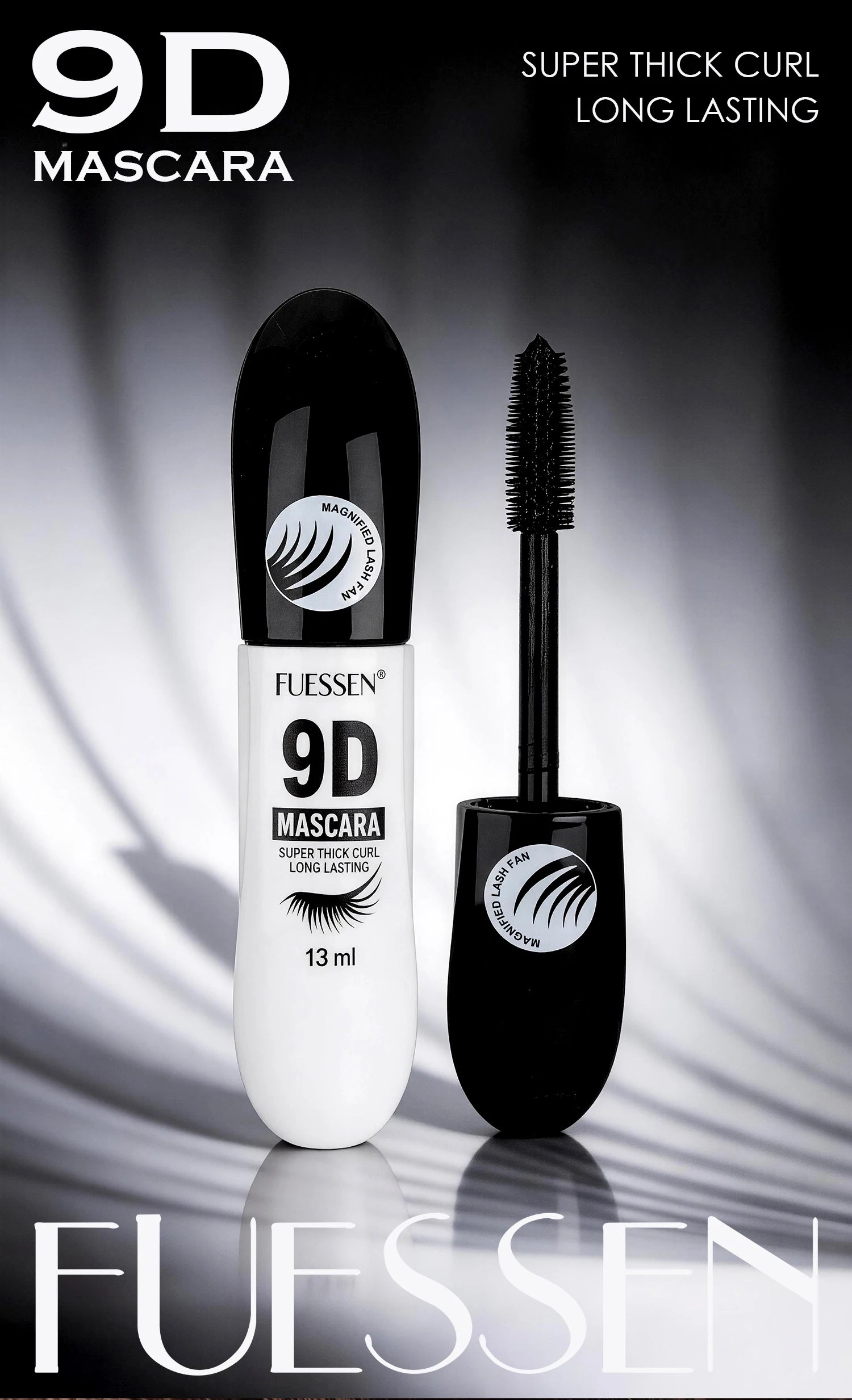 9D Fiber Lash Set Long-Lasting Waterproof Sweatproof Stainproof Slimming Base Mascara for All Skin Types