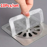 10pcs Disposable Shower Drain Hair Catcher Mesh Shower Drain Covers Floor Sink Strainer Filter Hair Stopper For Bathroom Kitchen