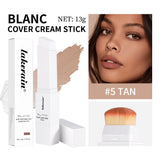 Foundation Stick Color Changing Foundation with Detachable Brush Blanc Cover Cream Stick Changing Hight Coverage Base Makeup