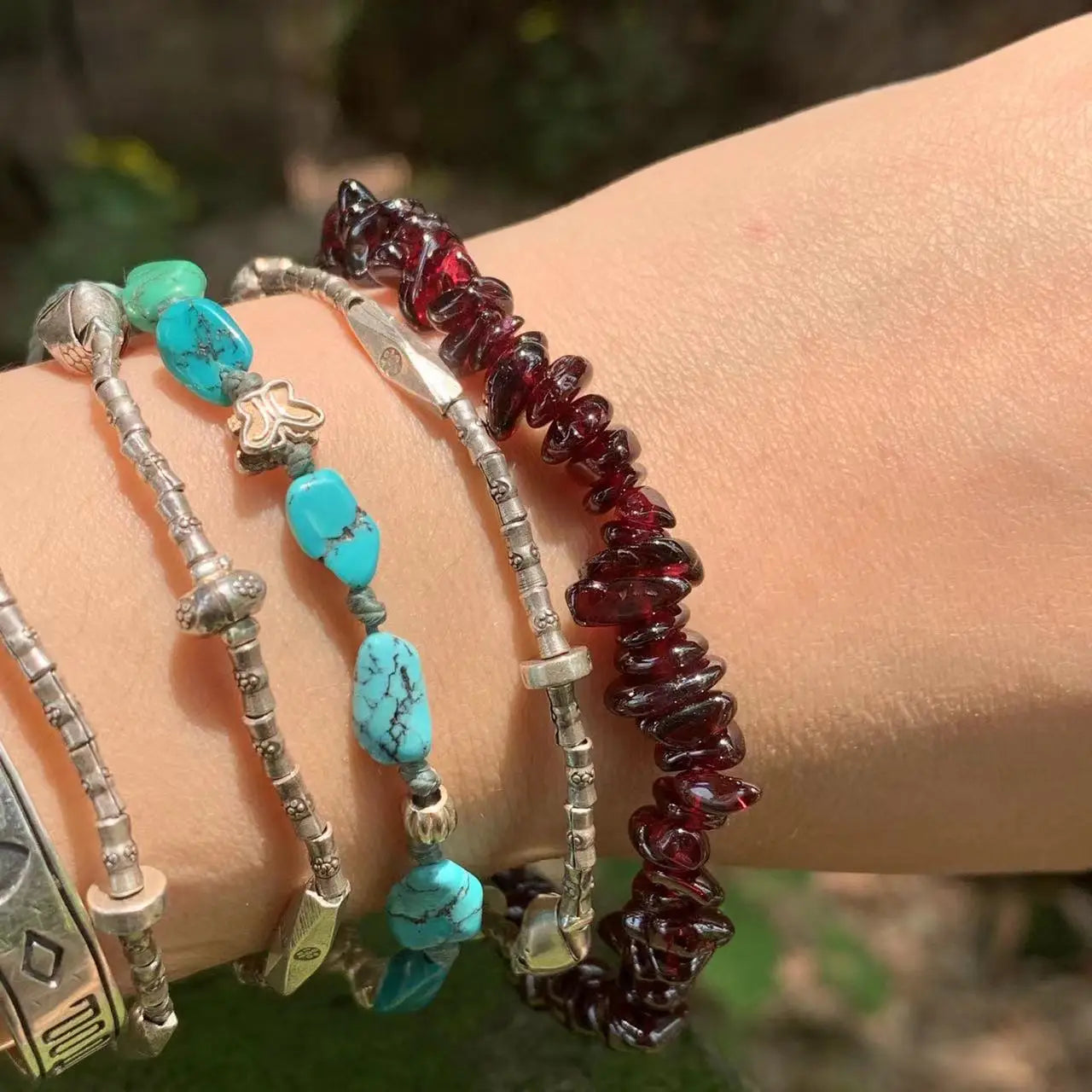 Natural Garnet Bracelet For Woman Crystal Bracelet Jewelry Red Stones Healing Energy Gift Lucky