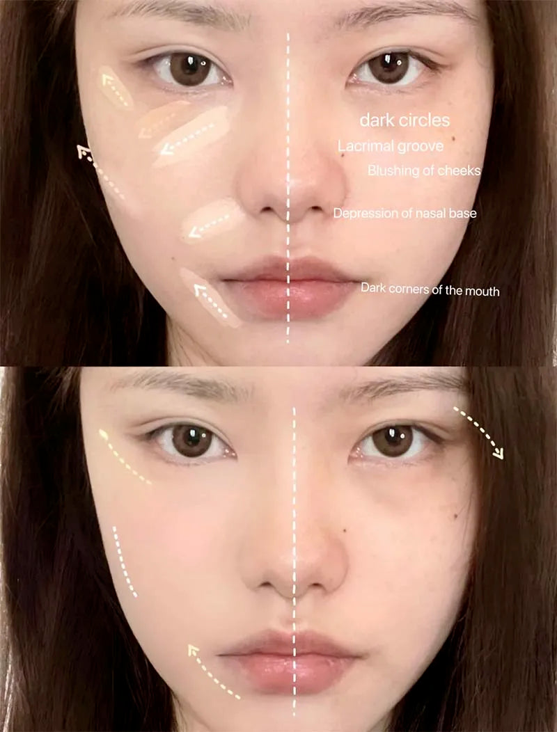 Cappuvini Crystal Ice Concealer Cream Covers Dark Circles And Acne Scars Brightens Skin Tone And Contours For Daily Makeup