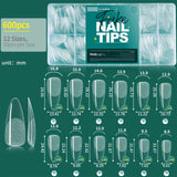 NAILPOP Soft Gel Nail Tips 600PCS Pre-Buff Full Cover Coffin Almond  Oval Shaped Nail Extenison Tips Half Matte Gel X Fake Nails