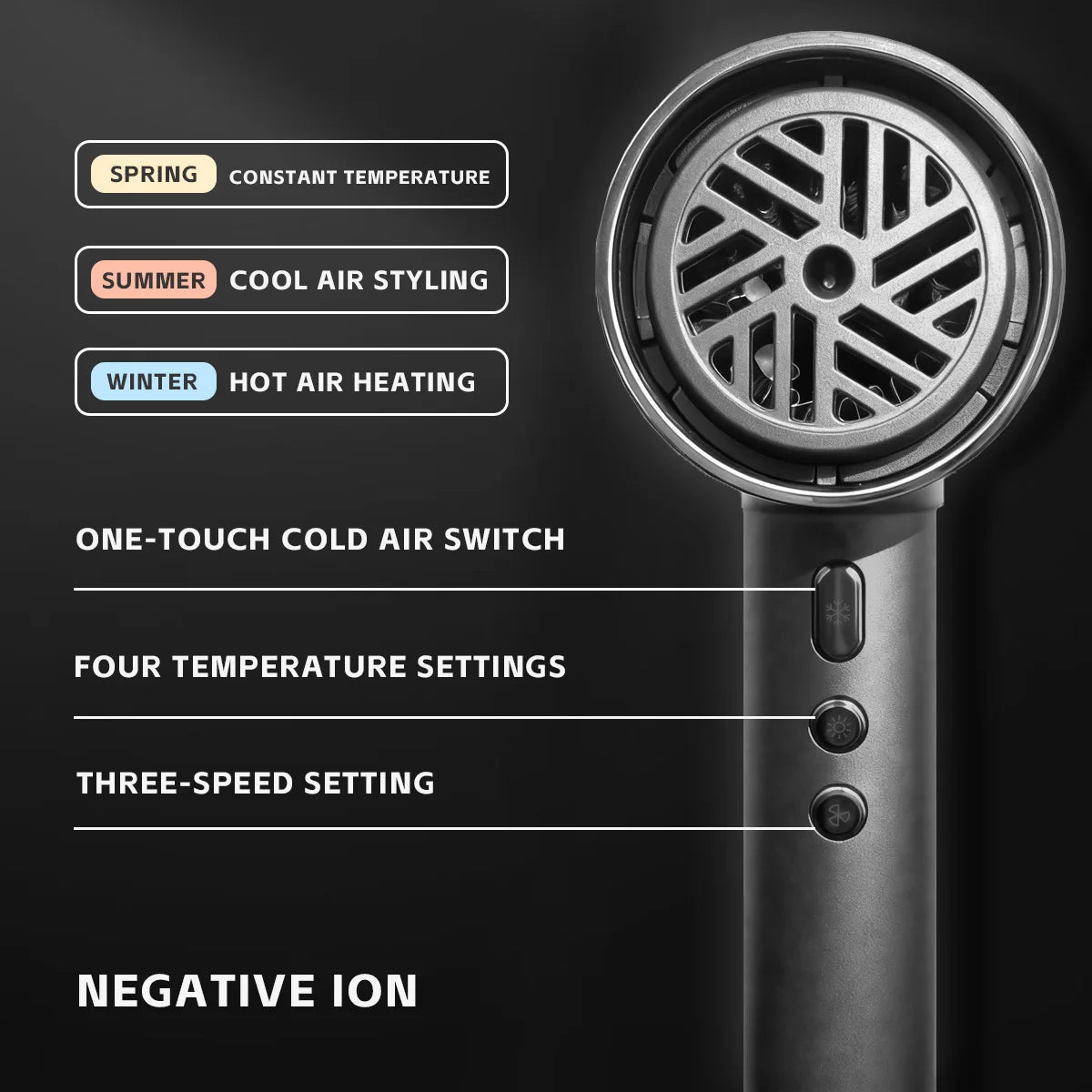 VGR Hair Dryer Professional Hot and Cold Adjustment 110000 RPM Blow Dryer Brushless Motor Hair Styling Blow Dryer Machine V-401