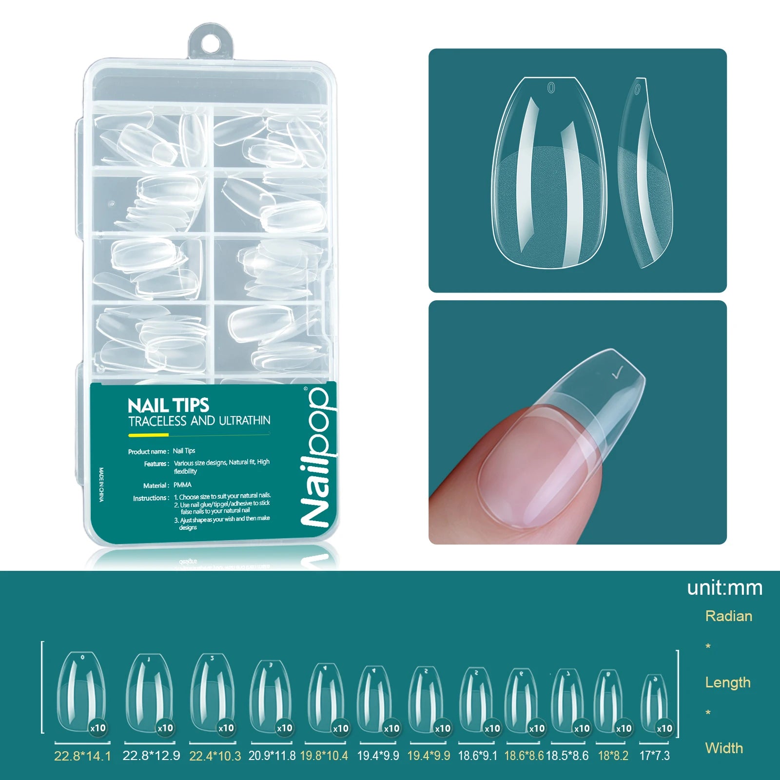 Nailpop Soft Gel Tips For Nails Acrylic Material Half Almond Artificial Nail Capsule Accessories Tool Art Salon 120pcs/box