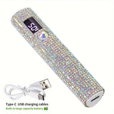 Mini Handheld UV LED Nail Lamp With Diamonds Portable Nail Dryer For Curing Gel Polish With Display Manicure Machine