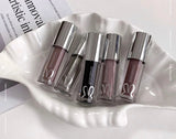 1Pc Lip Gloss Mirror Moisturizing Gothic Pure Black Silver Fine Flash Low Saturation Lip Glazed Lasting Lip Makeup Halloween