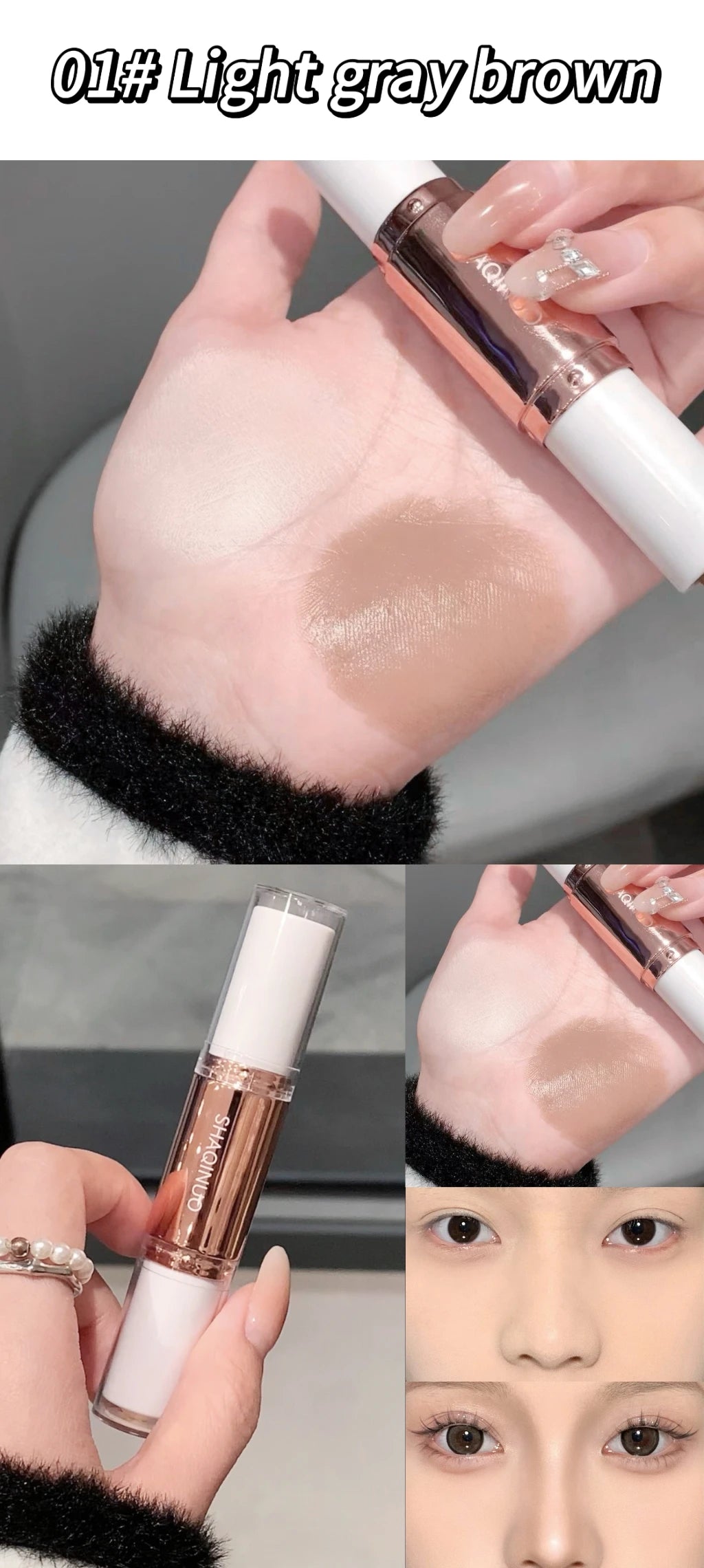 SHAQINUO 2 in 1 Dual Head Highlighter for Face & Body Contour and Highlighter Stick for Face and Body