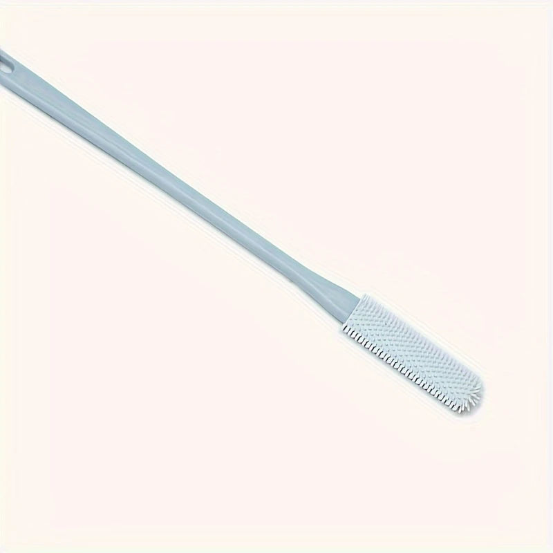 Ergonomic Long Handle Foot Scrub Brush, Soft Silicone Toe Cleaner, Exfoliating Foot Massage Bath Brush