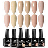6pc Nail Gel Polish Set All-Season Ultra Pigmented Semi Permanent UV Painting Gel For Nails Salon DIY Manicure Varnish Design