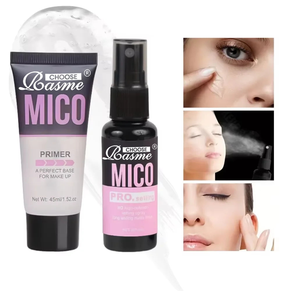 Makeup Set Of Makeup Primer + Setting Spray, Invisible Pore Color Rendering Hold Makeup, For Base Makeup And Makeup Finishing