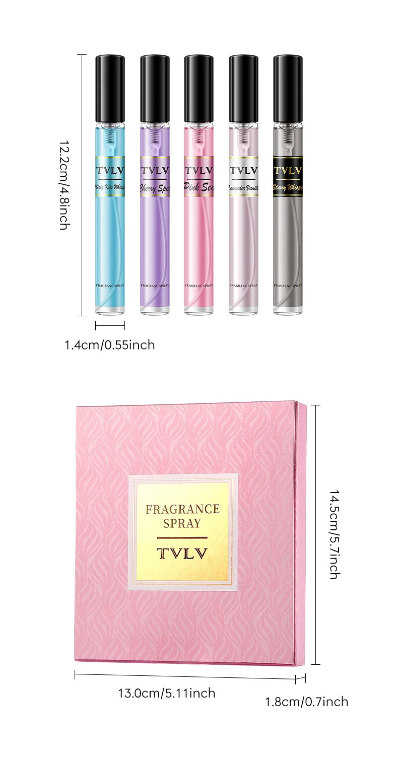 Alcohol-Free Women's Fragrance Gift Set 5Pcs Long-Lasting Fresh Scent Body Spray