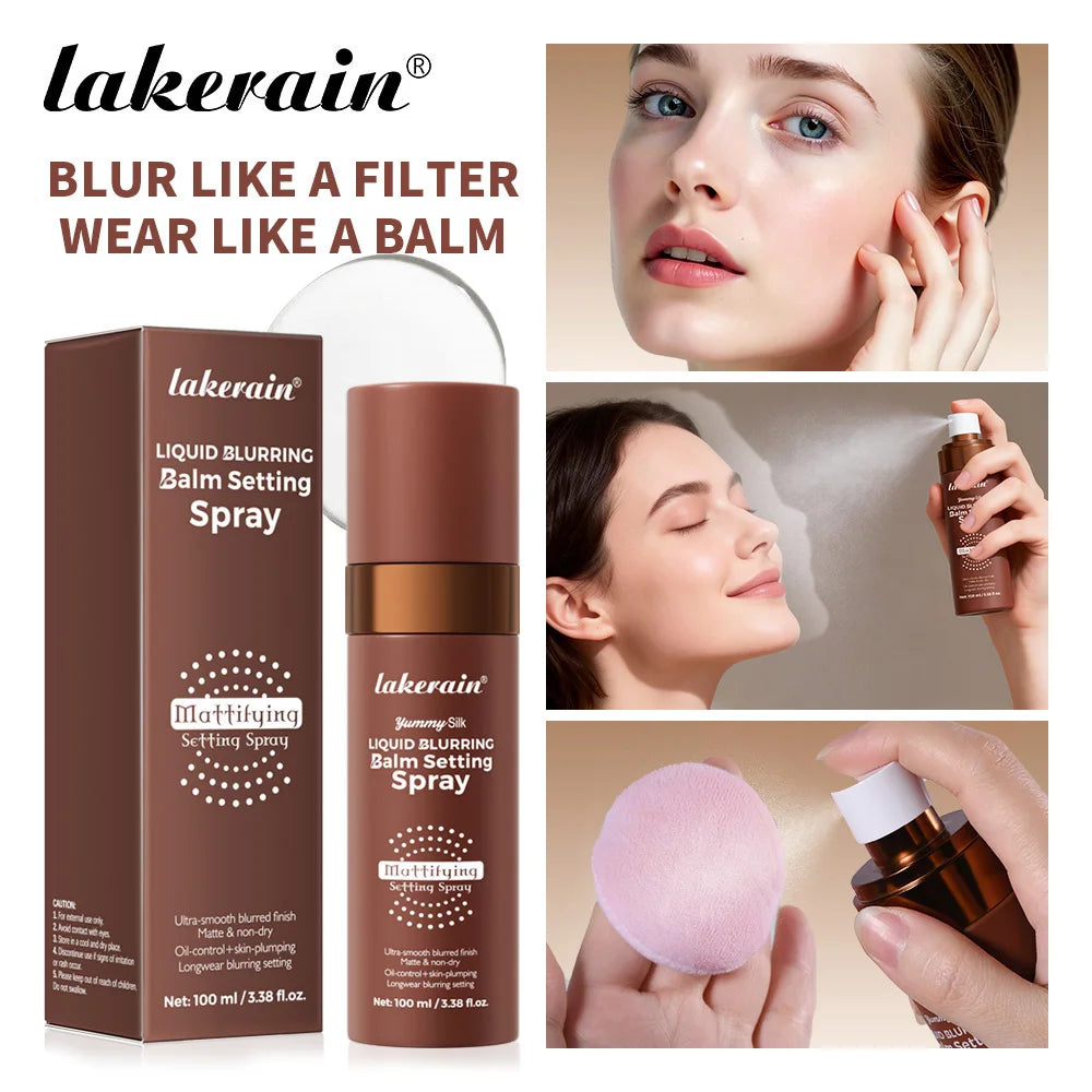 Makeup Fixer Spray Long-Lasting Oil Control Natural Matte Non Drying Weightless Makeup Liquid Blurring Balm Setting Spray