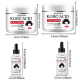 YOUNGCOME Kojic Acid Serum &Cream Bundle - Brightening Set for Dark Spots, Acne Scars, Anti-Aging Evens Skin Tone 2-in-1 Skincar