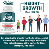 Height Growth Supplement With Vitamins and Calcium Zinc Improves Bone Strength Natural Promotes Growth Improve Immunity, Vegan