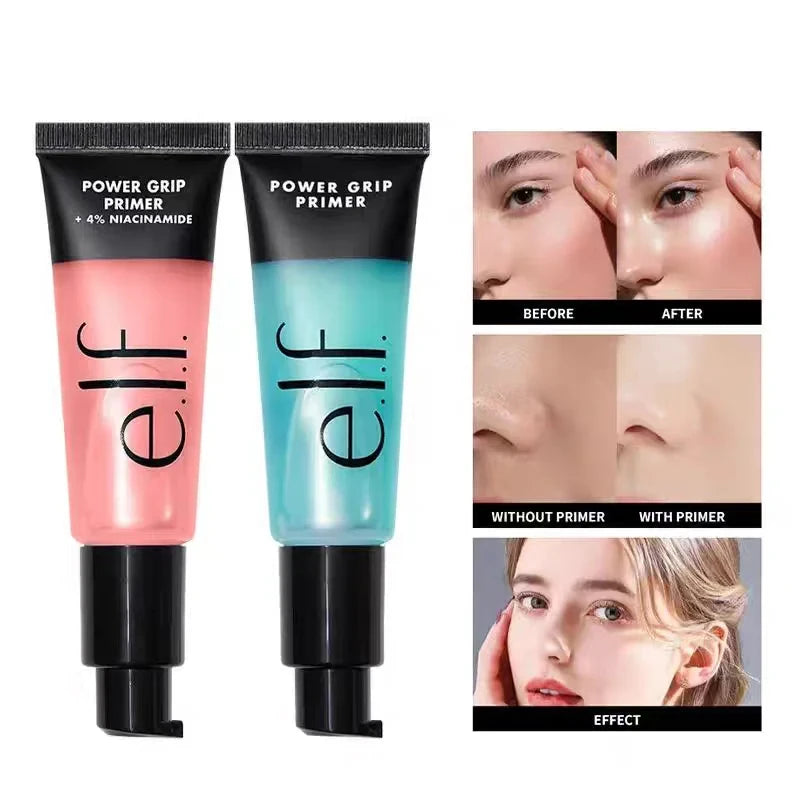 Elf Halo Glow Foundation & Power Grip Primer Hydrating Base Natural Luminous Makeup Base for All Skin Types Daily Cosmetic Uses