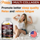 Multi Collagen Capsules - Collagen Skin Whitening & Anti-Aging - Vitamin C, Hyaluronic Acid, Gluten Free Supplement