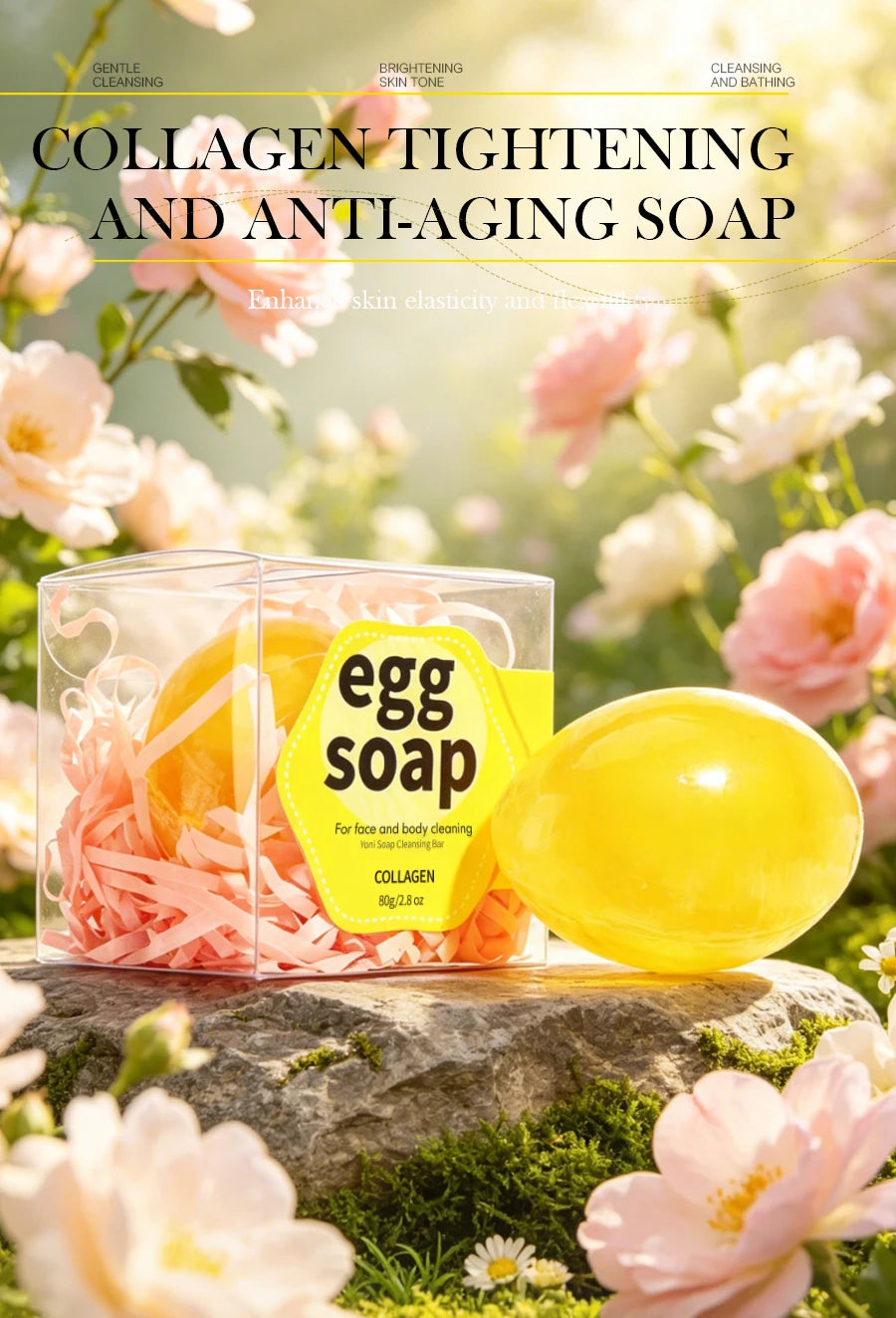 Collagen Egg Soap, Women's Care Private Soap, Clean Moisturizing Oil Control Soap, Body Soap