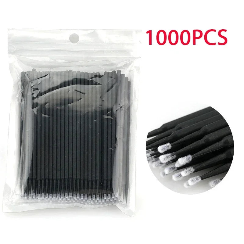 500/1000PCS Crystal Colorful Eyelash Cleaning Micro Brush Beauty Makeup Remover Tool Wholesaler