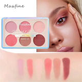 6-color Blush and Contouring All-in-one Palette Pearlescent Matte Powder Face Blusher Glitter Highlighter Blush Makeup Palette