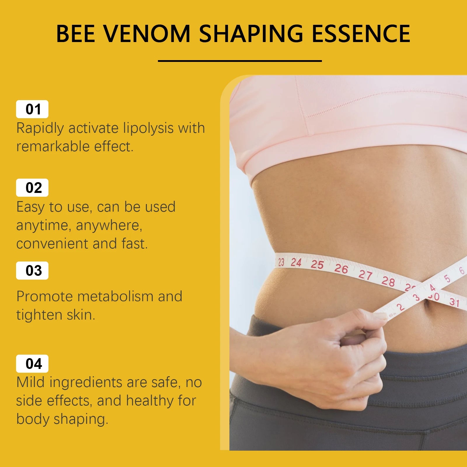 Bee Venom Firming Lifting Body Skin Essential Oil Improves Sagging Shapes Body Contours Moisturizing Bee Venom Body Massage Oil