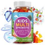 Organic Kids Multivitamin Gummies, with Vitamins A, C, D, E, Zinc, Probiotics, Promotes Digestion and Enhances Immunity
