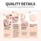 Demi Matte Natural Finish Baked Brighten Color Correcting Powder Foundation Buildable Light to Coverage Oil Control Makeup