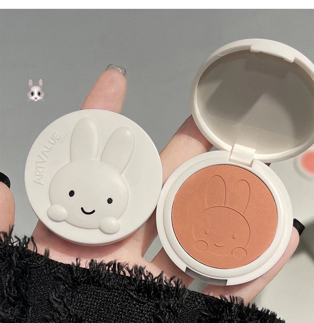 Monochrome Blush Palette Matte Peach Rouge Cute Bunny Rose Red Cheek Tint Blusher Powder Natural Face Contouring Shadow Makeup