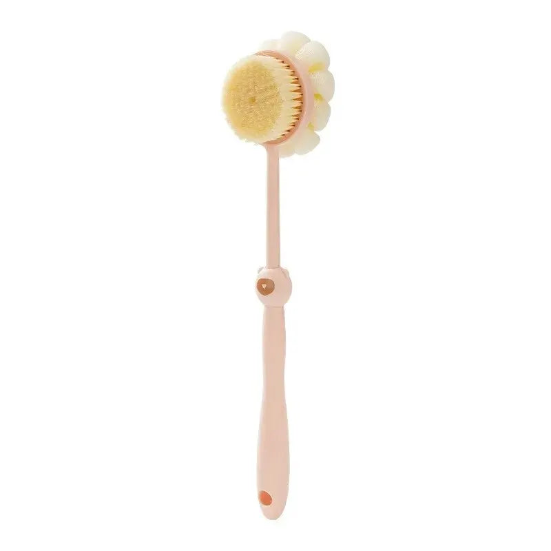 Two Sided Shower Body Brush Silicone Long Handle Bathroom Wash Brush Bathing Massage Back Body Exfoliating Brush Bath Supplies