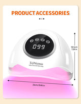 DianaBeauty 380W Professional UV LED Nail Lamp For Quick Drying Gel Nail Polish 90LEDS Gel Drying Lamp With 4 Timer Setting