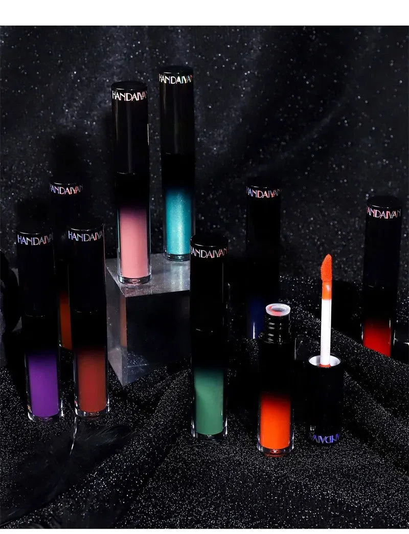 12 Color Halloween Dark Lip Gloss Matte Colorful Non Fade Liquid Lipstick Kit Waterproof Lasting Black Red Blue Velvet Lipsticks