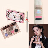 Flower Knows Swan Ballet 6 Color Eyeshadow Palette Matte Shimmer Pearl Glitter Waterproof Highly Pigmented Long Lasting Makeup