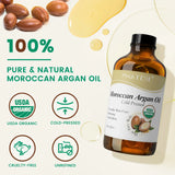 PHATOIL 118ml Organic Face Oil Natural Cold Pressed USDA Carrier Oils- Castor Oil,Jojoba,Moroccan Argan Oil,Rosehip Seed Oil