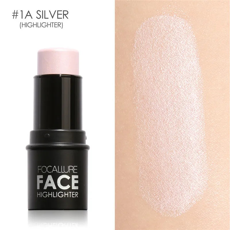 Focallure 4 Colors Highlighter Stick Silky Texture Face Contour Stick Natural Illuminate Makeup Bronzer Highlight Shaded Bar