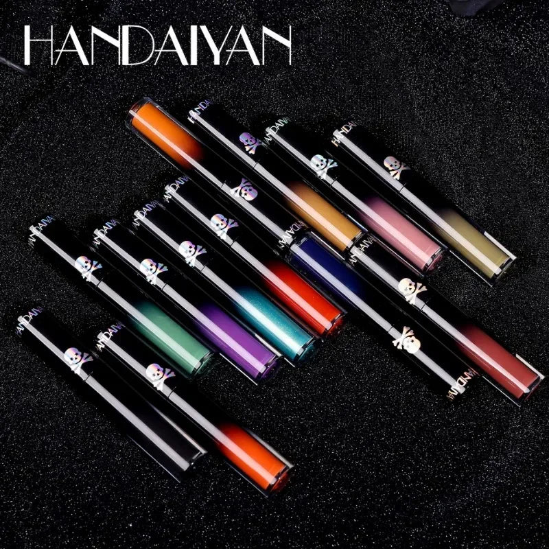 4pcs Matte Lipstick Set Waterproof Sexy Green Purple Black Lip Gloss Shiny Lip Tint Halloween Lip Makeup Tool Korean Cosmetics