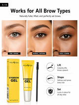Clear Eyebrow Gel 3PCS Set, Strong Hold Waterproof Brow Shaping Gel, Natural Fuller Brows Makeup, Flake-Free Brow Lamination