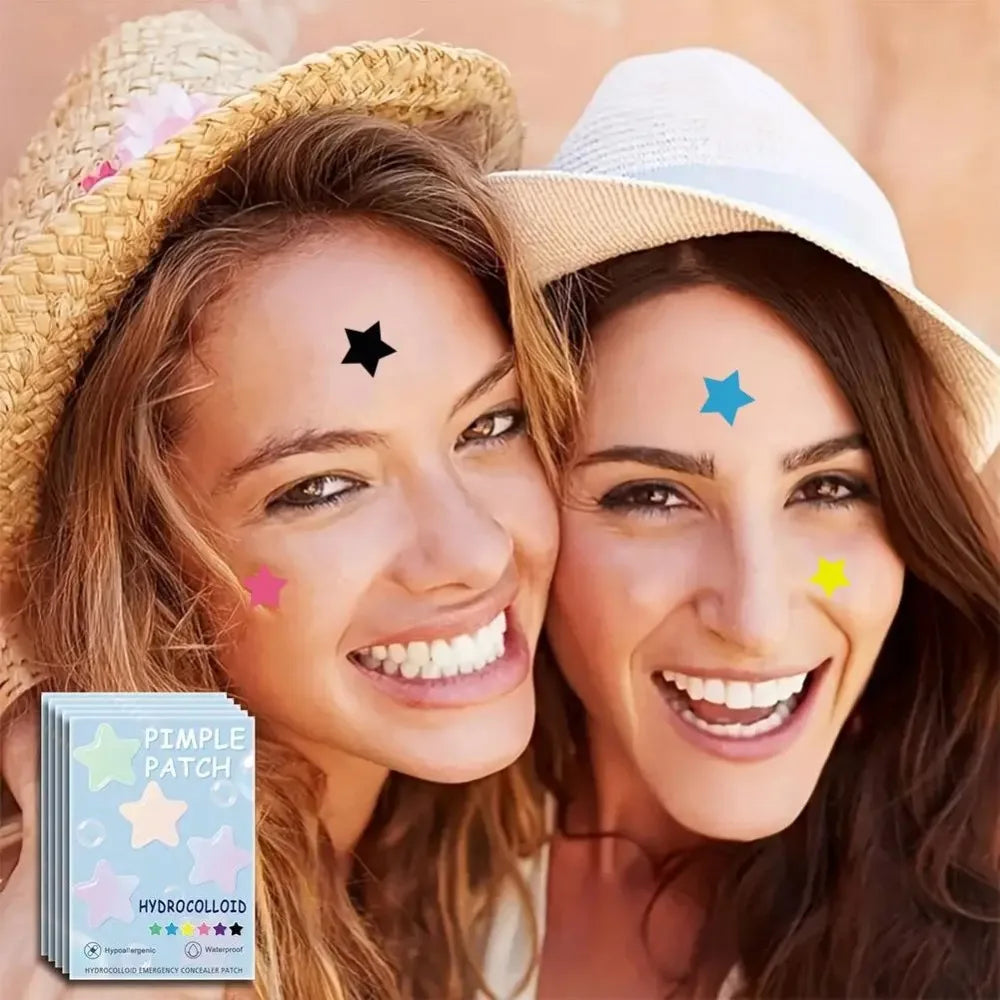40pcs pieces of multi-color star acne patches, facial acne patches, concealer acne patches, and pimples patches, ultra-thin.