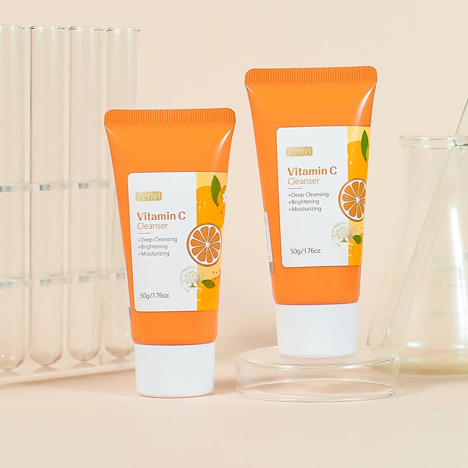 Vitamin C Facial Cleanser Deep Cleansing Moisturizing Blackhead Removal Gentle Foam Hydrating Non-Drying Face Wash Cleanser