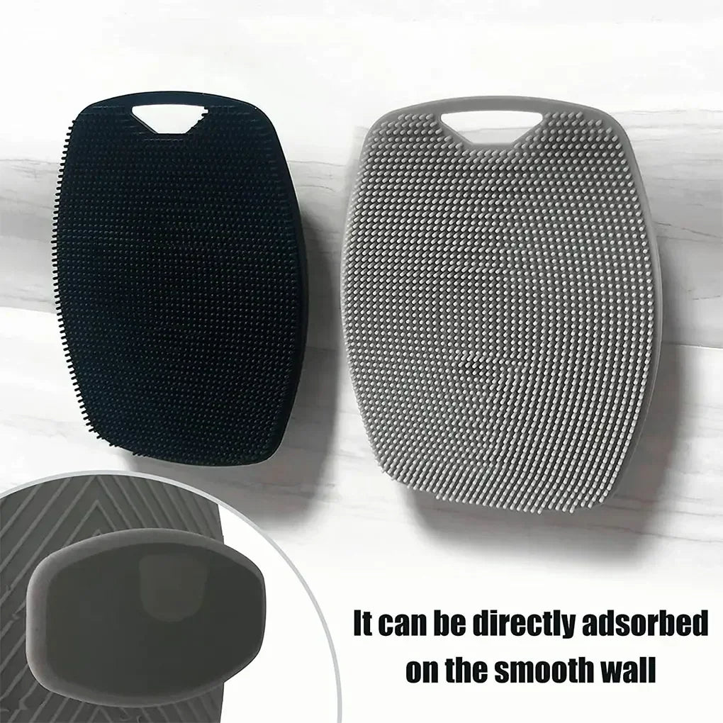 Exfoliating Silicone Brush Cleanser No Slip Handle Body Scrubber Cleans and Massages Skin Bathroom Accessories Bath Brush