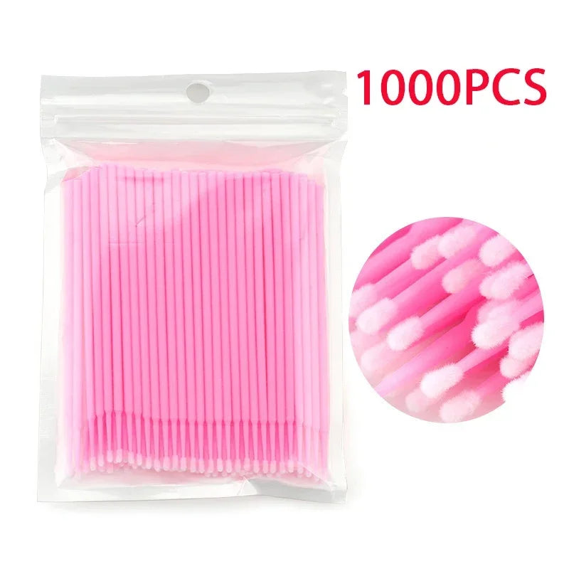500/1000PCS Crystal Colorful Eyelash Cleaning Micro Brush Beauty Makeup Remover Tool Wholesaler