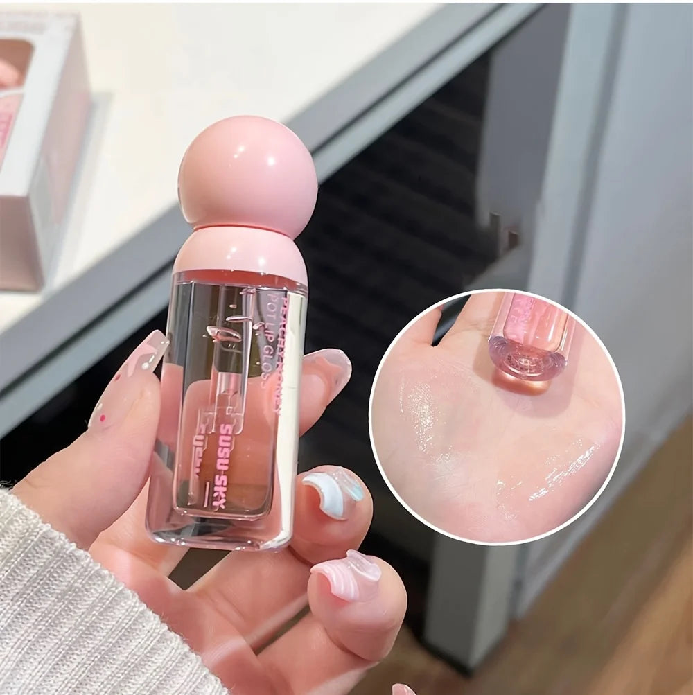 2pcs Lip Gloss and Lip Mask Set, Moisturizing Lips, Moisturizing Peach-flavored Makeup Set