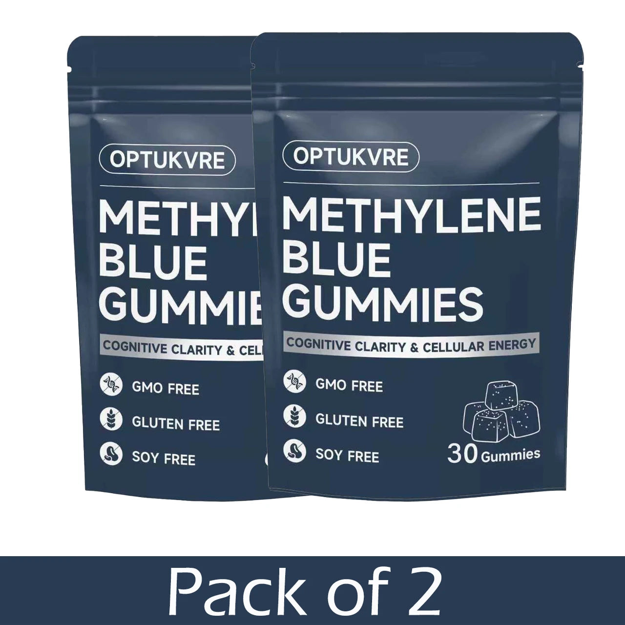Methylene Blue Gummies Support for Focus & Clarity - UPS Grade Nootropic Supplement for Brain Health, Vegan, Non-GMO, 30 Gummies