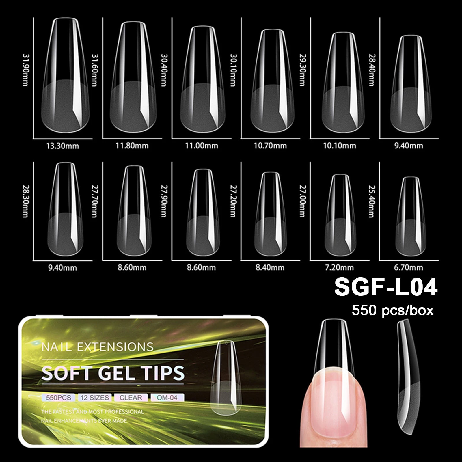 Luxury False Nail Tips Soft Gel Fingertip Semi-matte Capsules Almond French Coffin Full Cover Artificial Fake Nails Extension