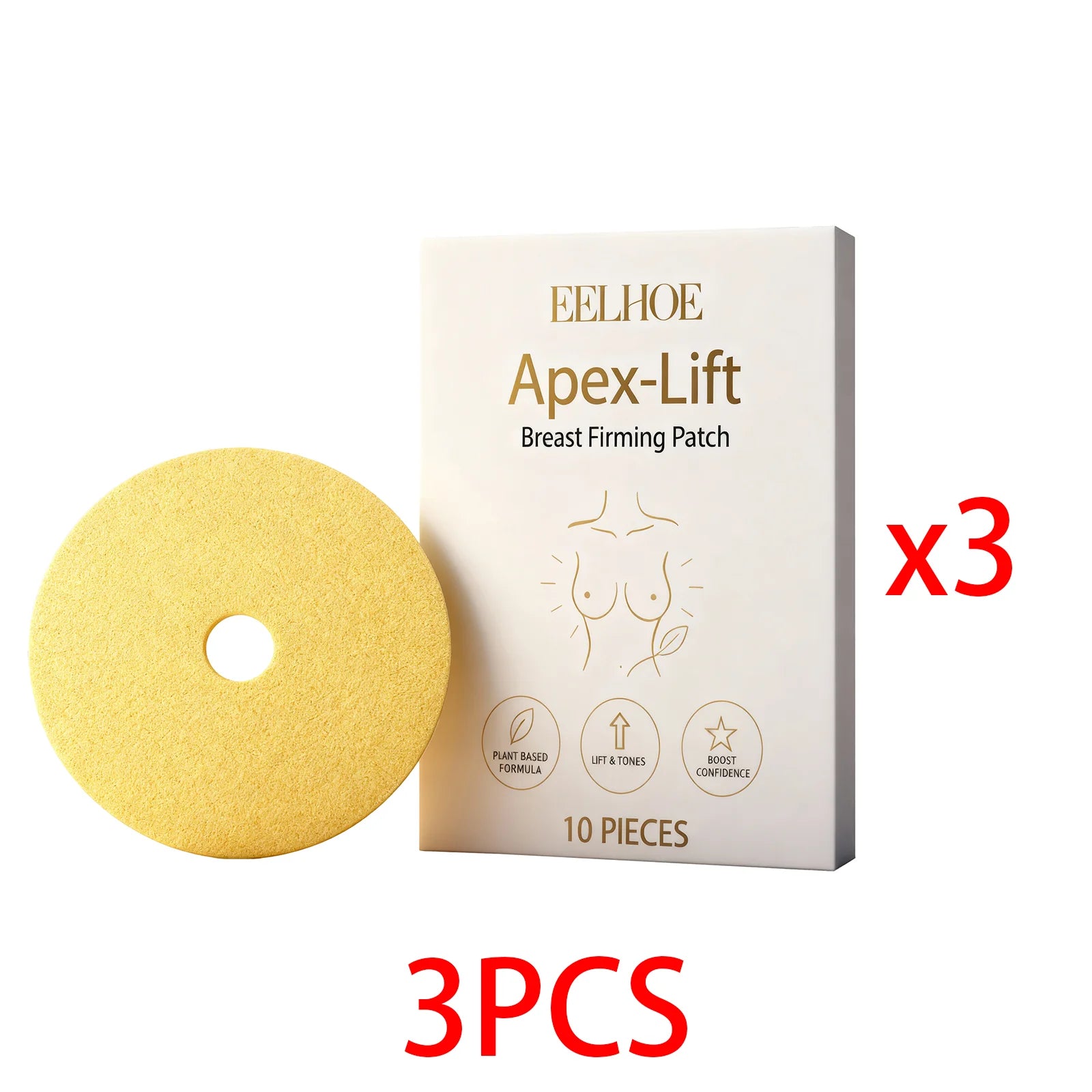 Breast Care Patches Firming Lifting Hydrating With Hydrolyzed Collagen Hyaluronic Acid Breathable Comfortable Feminine Skin Care