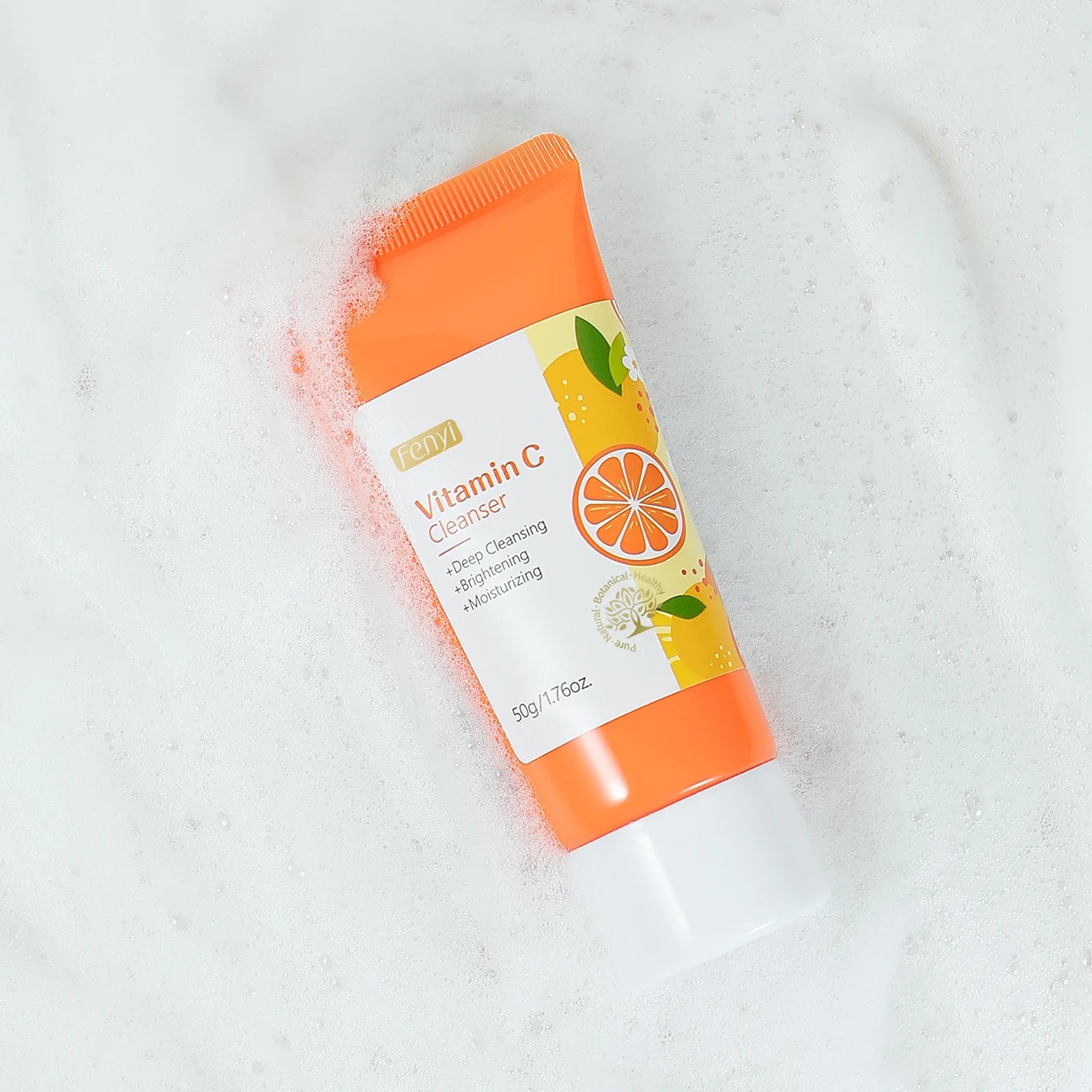 Vitamin C Facial Cleanser Deep Cleansing Moisturizing Blackhead Removal Gentle Foam Hydrating Non-Drying Face Wash Cleanser